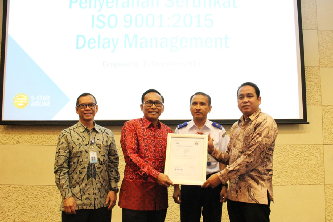 Garuda Indonesia Maskapai Domestik Pertama Terima ISO 9001:2015 Untuk Delay Management
