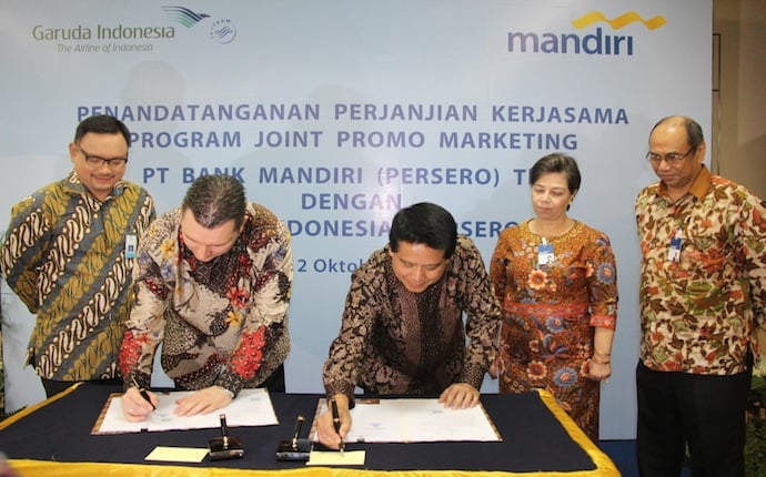 Garuda Indonesia dan Bank Mandiri Jalin Kerjasama
